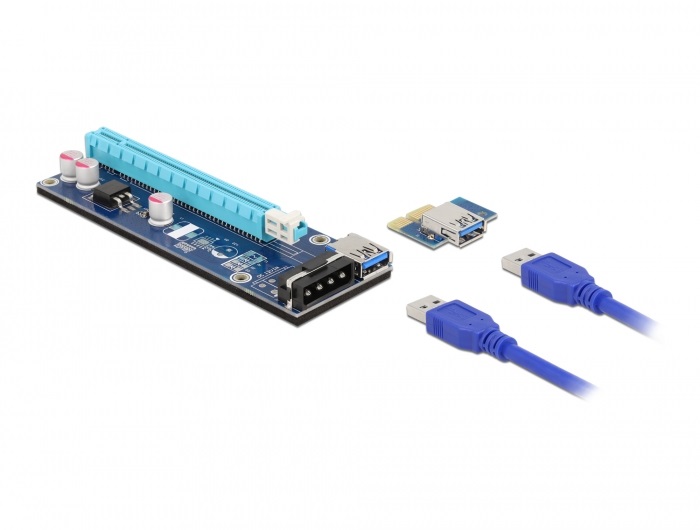Delock 41430 60cm USB-kábellel x1-x16 PCI Express Riser kártya