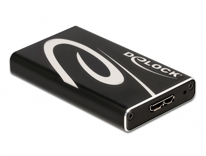 Delock 42006 SuperSpeed USB3.2 Micro-B - mSATA SSD külső ház