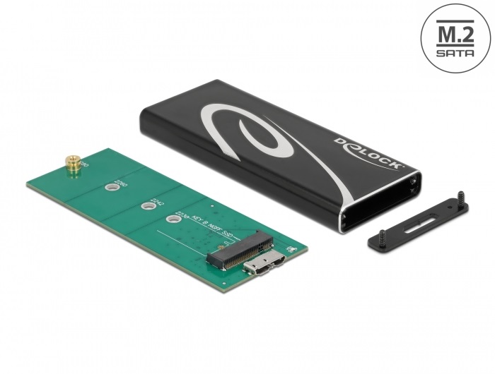 Delock 42007 SuperSpeed USB3.2 Micro-B - M.2 SSD külső ház