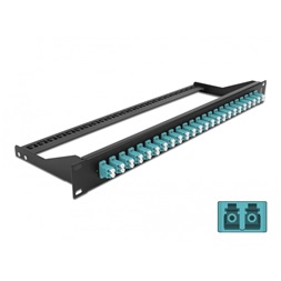 Delock 43389 19" LC Duplex vízkék 24 portos száloptikás patch panel