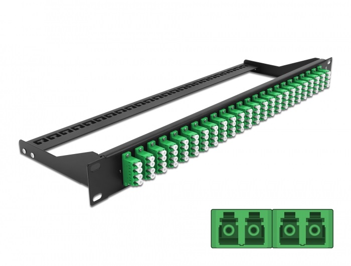 Delock 43399 19" LC Quad zöld 24 portos száloptikás patch panel