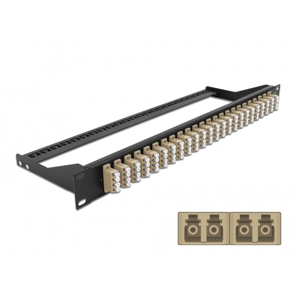 Delock 43400 19" LC Quad bézs 24 portos száloptikás patch panel