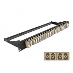 Delock 43400 19" LC Quad bézs 24 portos száloptikás patch panel