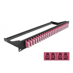 Delock 43403 19" LC Quad ibolya 24 portos száloptikás patch panel