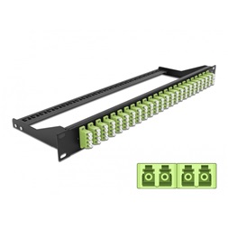 Delock 43404 19" LC Quad citromzöld 24 portos száloptikás patch panel