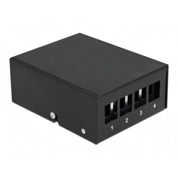 Delock 43409 4 portos fekete Keystone próbapanel