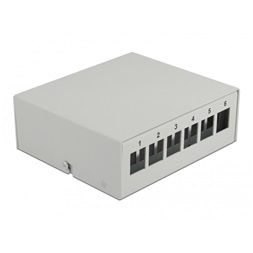 Delock 43410 6 portos szürke Keystone próbapanel