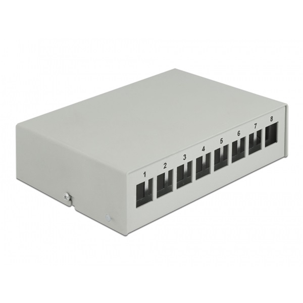 Delock 43412 8 portos szürke Keystone próbapanel