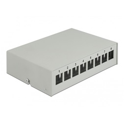 Delock 43412 8 portos szürke Keystone próbapanel
