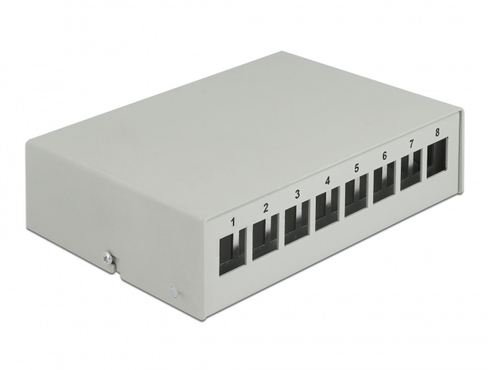 Delock 43412 8 portos szürke Keystone próbapanel