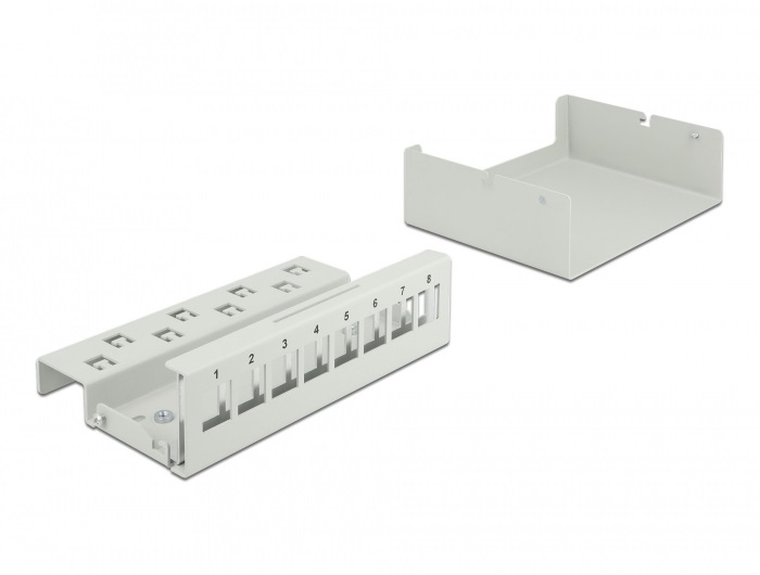 Delock 43412 8 portos szürke Keystone próbapanel