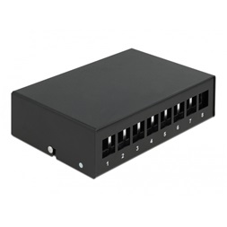 Delock 43413 8 portos fekete Keystone próbapanel