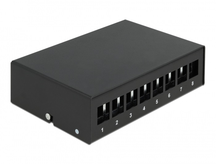 Delock 43413 8 portos fekete Keystone próbapanel