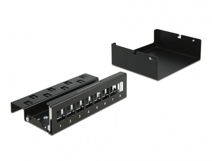 Delock 43413 8 portos fekete Keystone próbapanel