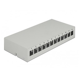 Delock 43414 12 portos szürke Keystone próbapanel