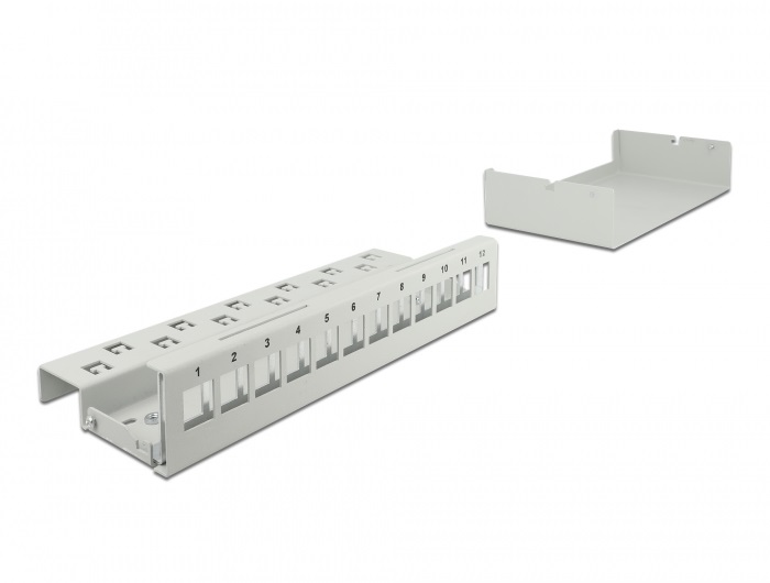 Delock 43414 12 portos szürke Keystone próbapanel