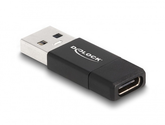 Delock 60001 USB-A 3.2 Gen2 apa - USB-C anya fekete adapter