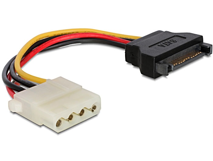 Delock 60115 15 tűs SATA (apa) – 4 tűs Molex (anya) 12 cm-es hálózati adapter