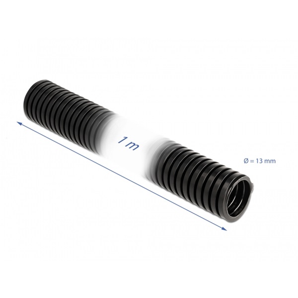 Delock 60457 1mx13mm fekete kábelvédő borítás