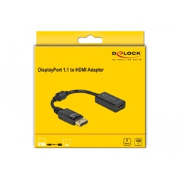Delock 61011 DisplayPort 1.1 apa - HDMI anya passzív fekete adapter