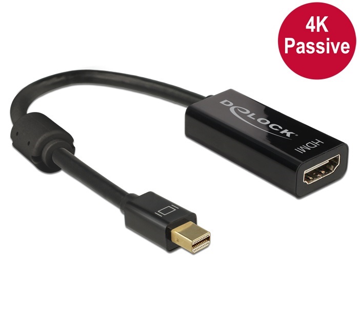 Delock 62613 adapter mini Displayport 1.2-dugós csatlakozó > HDMI-csatlakozóhüvely 4K passzív fekete