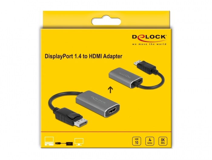Delock 63118 DisplayPort 1.4 apa - HDMI 8K HDR anya adapter