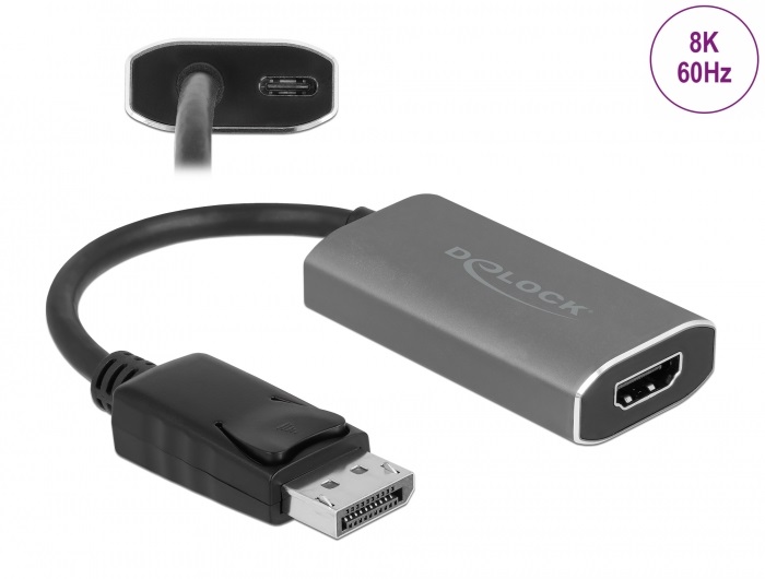 Delock 63118 DisplayPort 1.4 apa - HDMI 8K HDR anya adapter