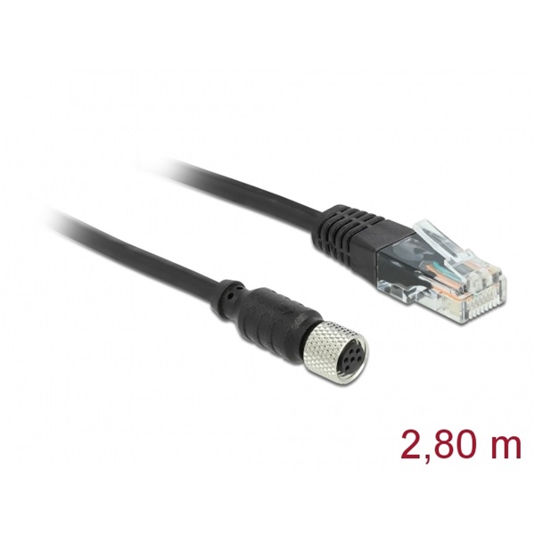 Delock 63165 2,8m Navilock M8 anya - RJ45 apa vízálló kábel