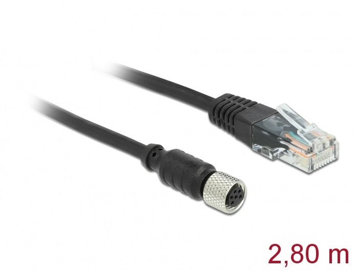 Delock 63165 2,8m Navilock M8 anya - RJ45 apa vízálló kábel