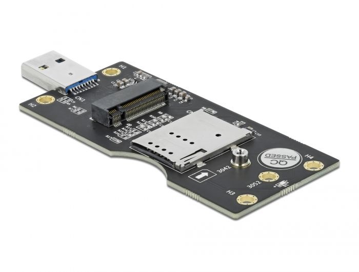 Delock 63166 M.2 B kulcs SIM nyílással USB 3.0 átalakító