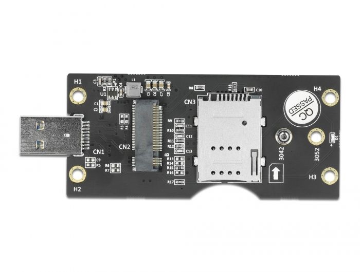 Delock 63166 M.2 B kulcs SIM nyílással USB 3.0 átalakító