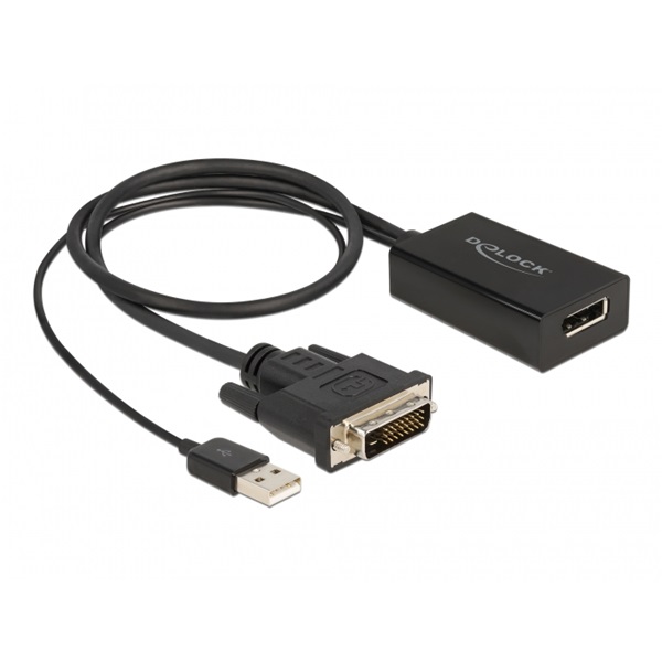 Delock 63189 DVI apa - DisplayPort 1.2 4K HDR anya USB tápos adapter
