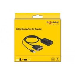 Delock 63189 DVI apa - DisplayPort 1.2 4K HDR anya USB tápos adapter