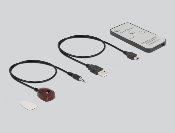 Delock 63395 S/PDIF TOSLINK 3 bemenet/1 kimenet távírányítható switch