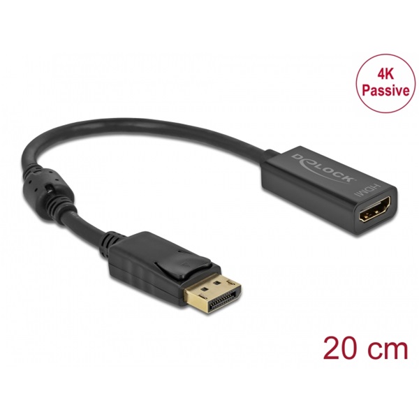 Delock 63559 DisplayPort 1.2 apa - HDMI 4K anya passzív fekete adapter