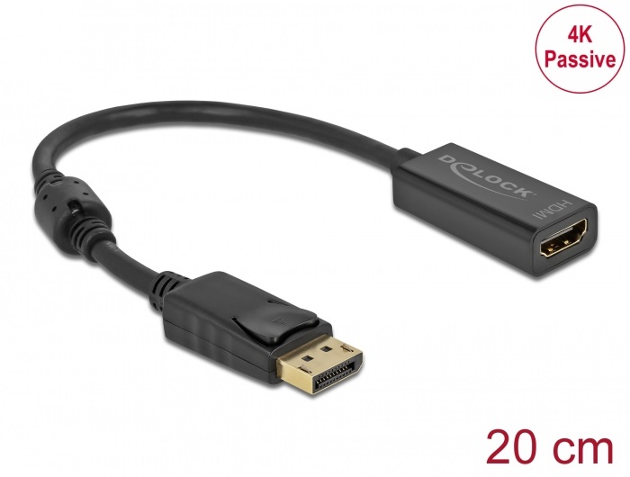 Delock 63559 DisplayPort 1.2 apa - HDMI 4K anya passzív fekete adapter