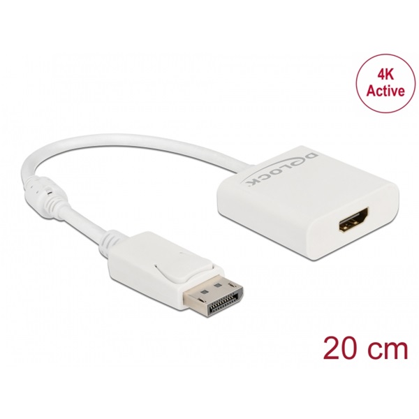 Delock 63586 DisplayPort 1.2 apa - HDMI 4K anya aktív fehér adapter