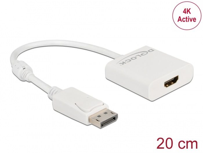 Delock 63586 DisplayPort 1.2 apa - HDMI 4K anya aktív fehér adapter