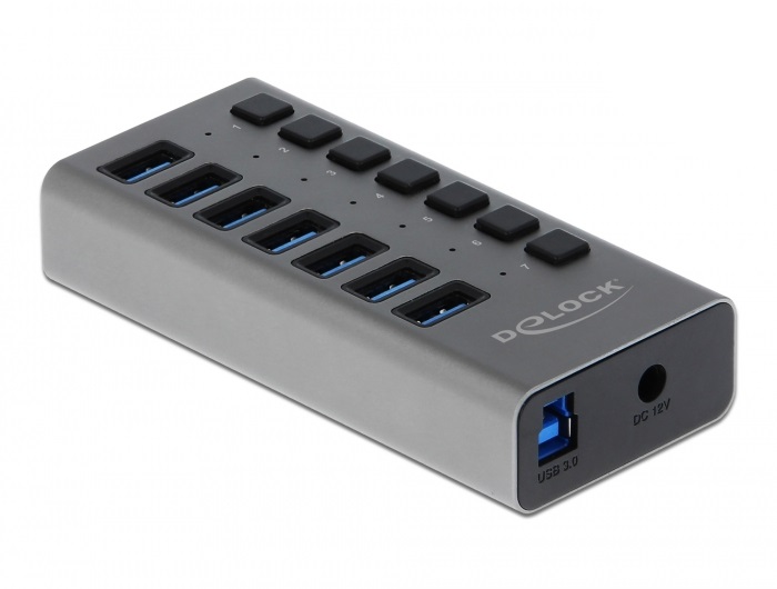 Delock 63669 SuperSpeed 7 portos kapcsolós USB 3.0 HUB