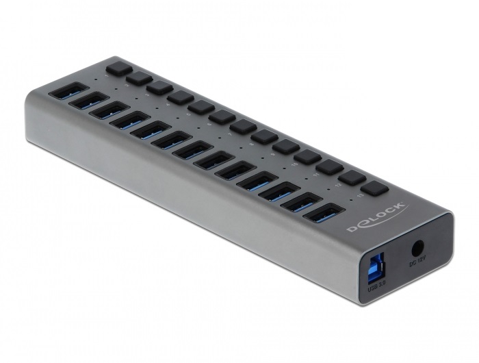 Delock 63738 SuperSpeed 13 portos kapcsolós USB 3.0 HUB