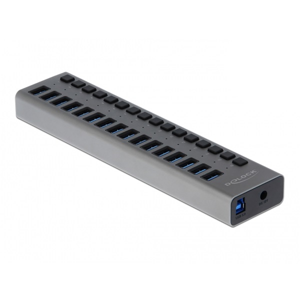 Delock 63739 SuperSpeed 16 portos kapcsolós USB 3.0 HUB