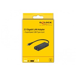 Delock 63826 USB-C apa - USB-A + Gigabit LAN adapter