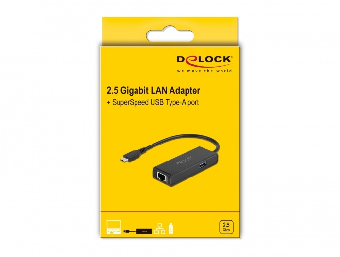 Delock 63826 USB-C apa - USB-A + Gigabit LAN adapter