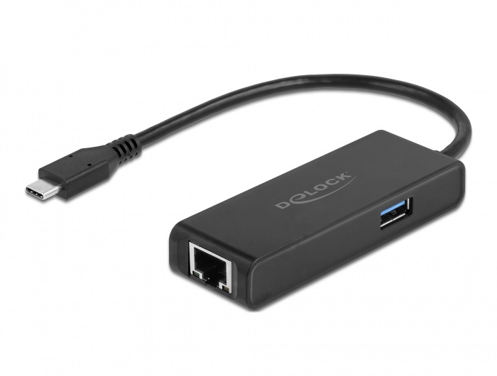 Delock 63826 USB-C apa - USB-A + Gigabit LAN adapter