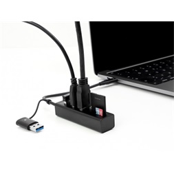 Delock 63859 SD/MicroSD kártyaolvasó + 3 portos USB-C/USB-A csatlakozós USB 3.2 HUB