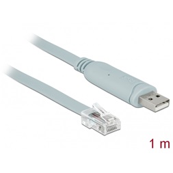 Delock 63911 1m USB 2.0 A apa/RS-232 RJ45 apa szürke adapter