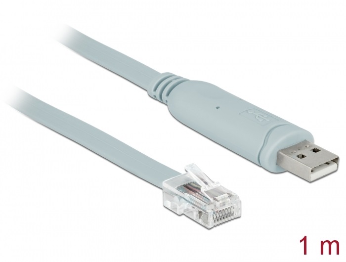 Delock 63911 1m USB 2.0 A apa/RS-232 RJ45 apa szürke adapter