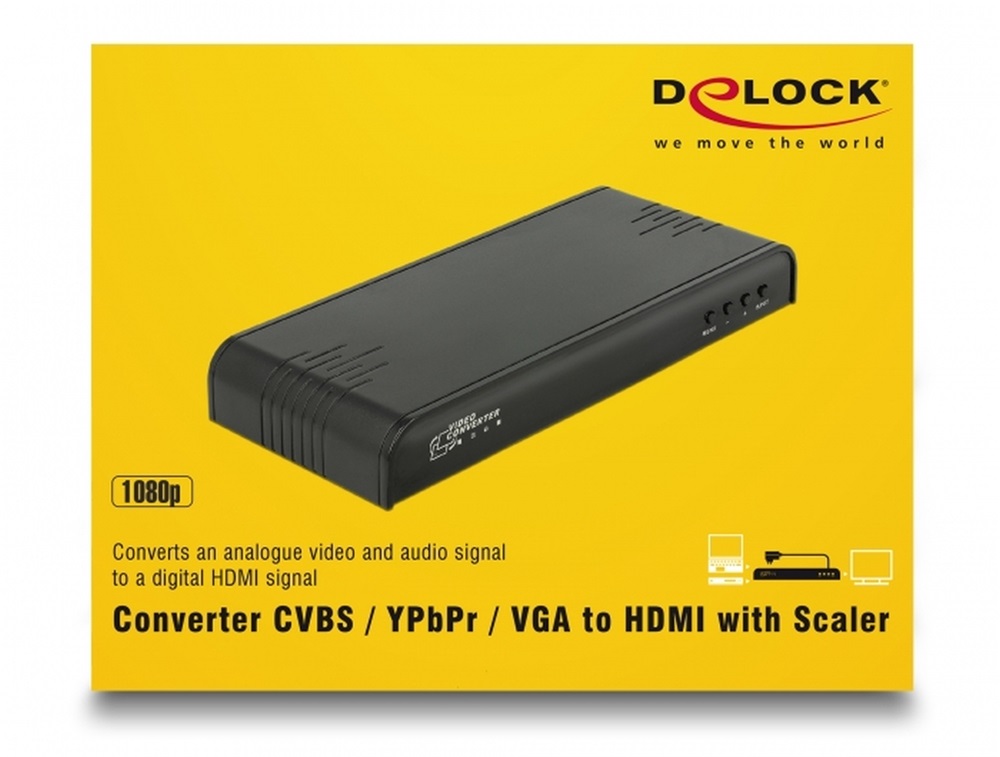 Delock 63963 CVBS / YPbPr / VGA > HDMI átalakító skálázóval