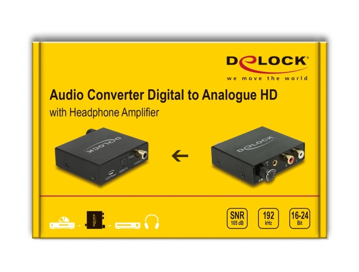 Delock 63972 Digitális audió átalakító analóg HD-hoz fejhallgató-erosítovel