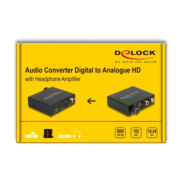 Delock 63972 Digitális audió átalakító analóg HD-hoz fejhallgató-erosítovel